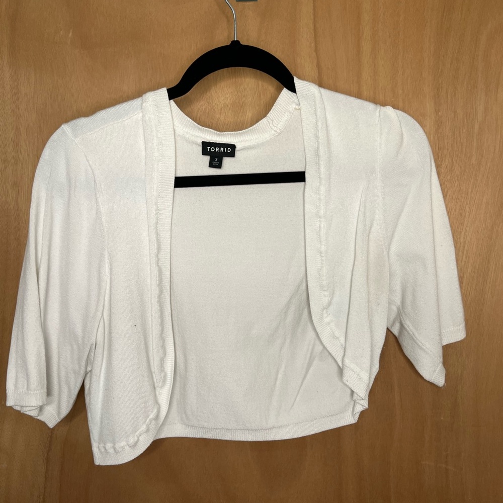 Short sleeve knit shrug